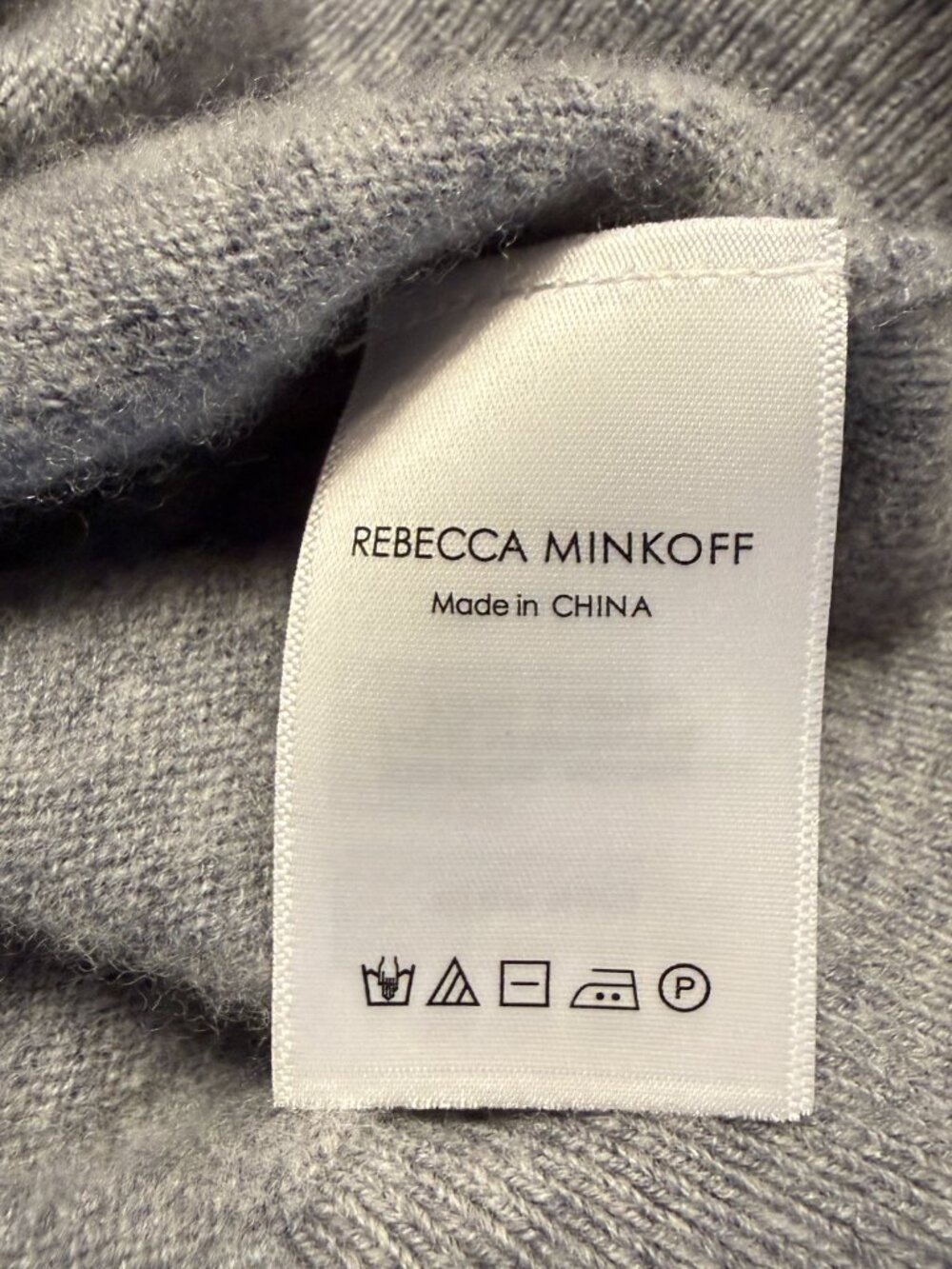 Rebecca Minkoff Janine Wool Puff Sleeve V-Neck Sweater Pullover Women's XS Gray - Picture 13 of 15